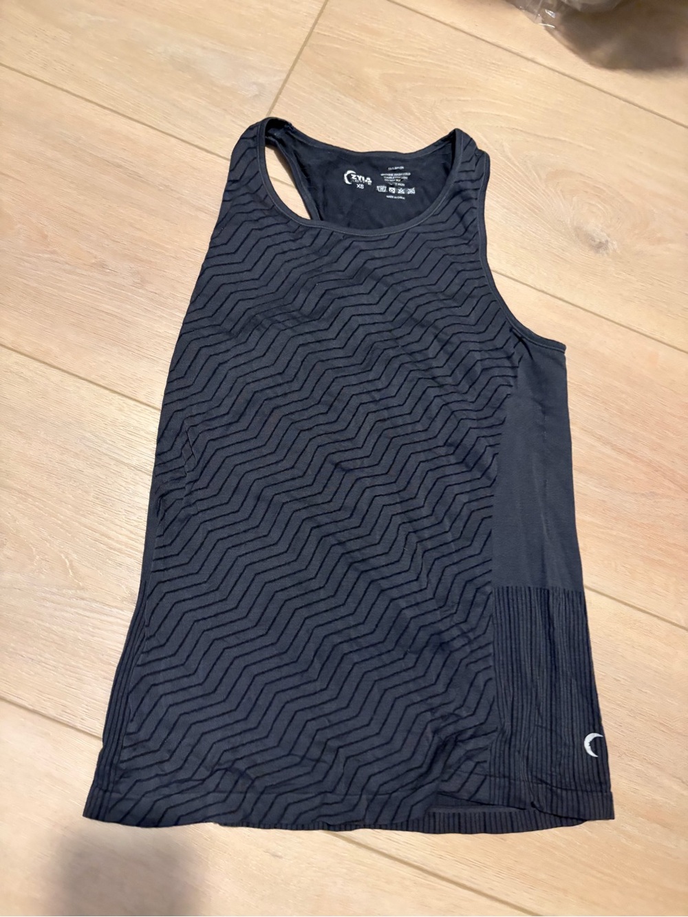 ZYIA Black Chevron-Textured Racerback Tank